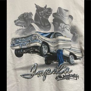 Rollin Hard Vintage T-Shirt size XL Extra Large Lowrider Chevy Impala